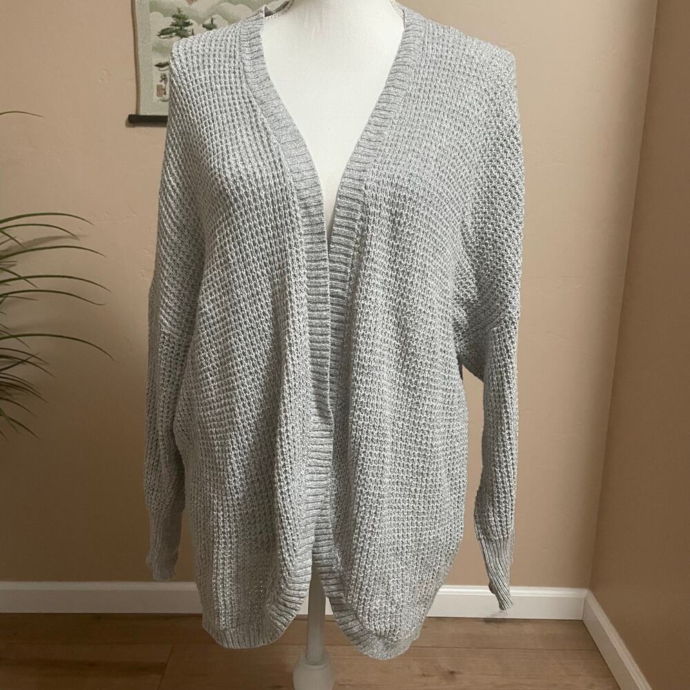 American Eagle Outfitters Cardigan Slouchy Open Front Womens Medium Gray